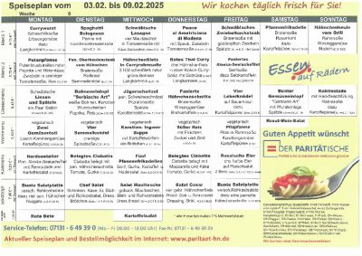 Speiseplan 03.02. – 09.02.2025