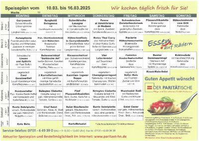 Speiseplan 10.03. – 16.03.2025