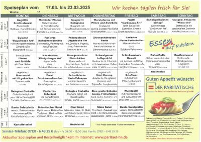 Speiseplan 17.03. – 23.03.2025